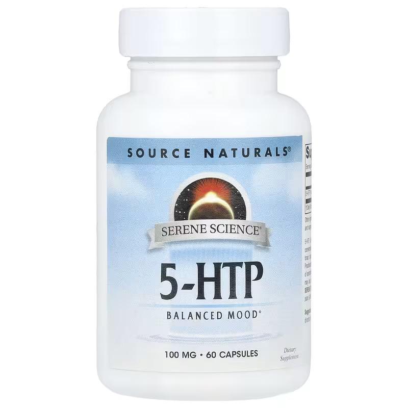 Втаміни 5-гідрокситриптофан Source Naturals 5-HTP 100 мг 60 капсул