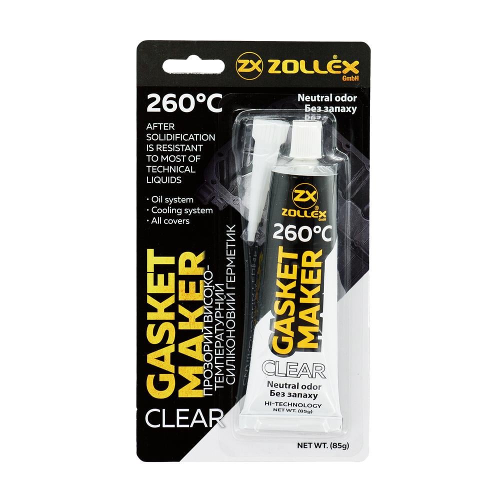 Герметик прокладка Zollex Clear Gasket Maker Premium +260 ° C 85 г Прозорий (23685)