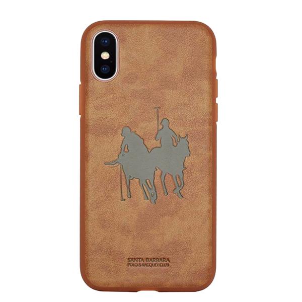 Чехол для iPhone 12 Pro Max Santa Barbara Polo Umbra Жокей кожаный Коричневый