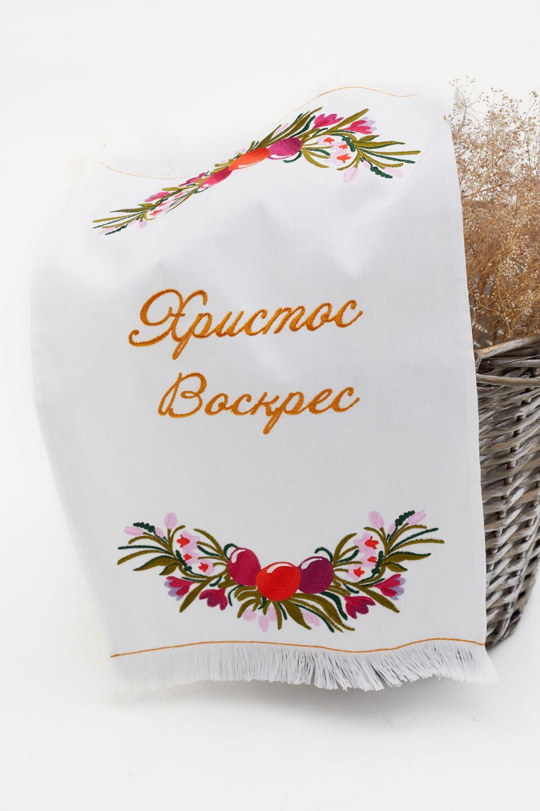 Рушник Великодній бавовна 30х55 см Білий (1002)