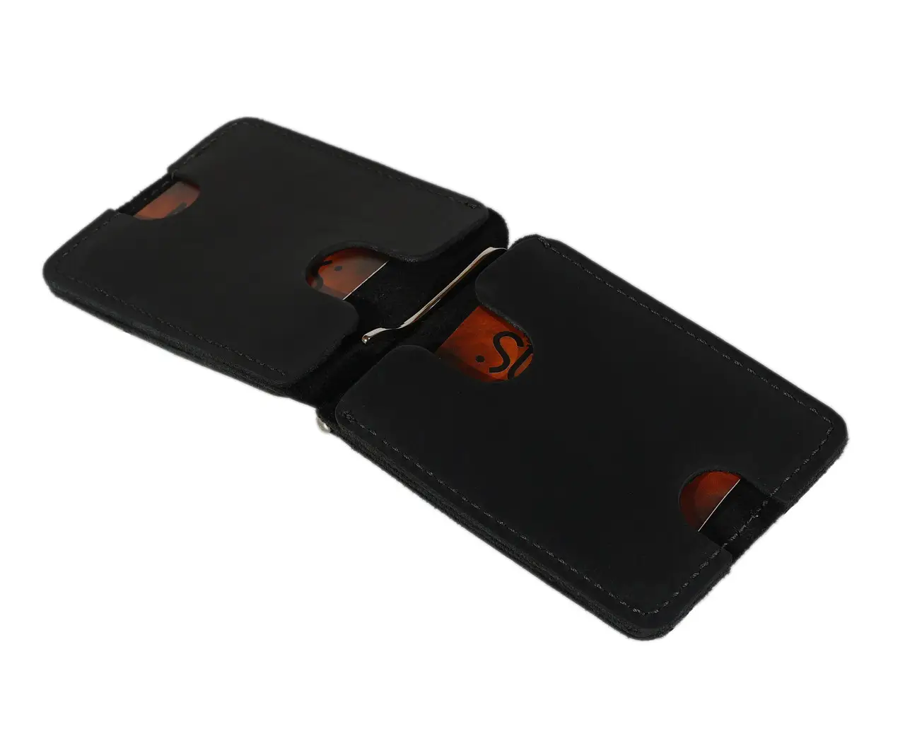 Кошелек с зажимом Simple кожаный 12х8х5х1 см - фото 5