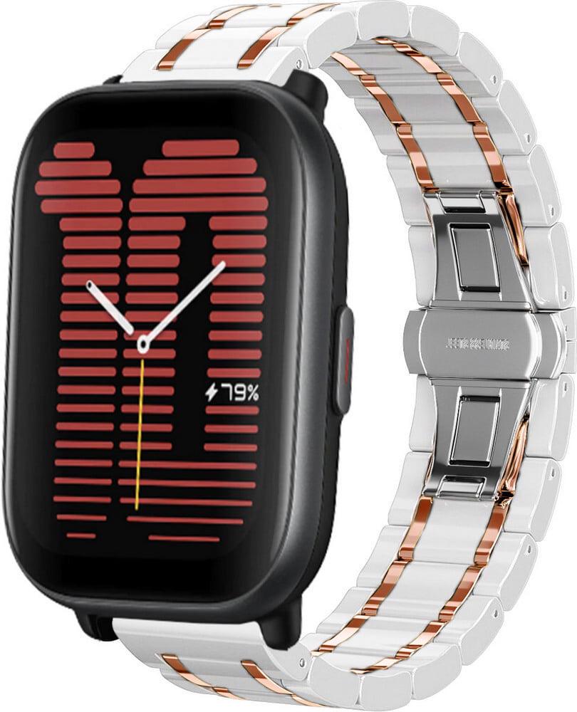 Ремешок керамический Ceramo для Amazfit Active Pink White (38391-52)