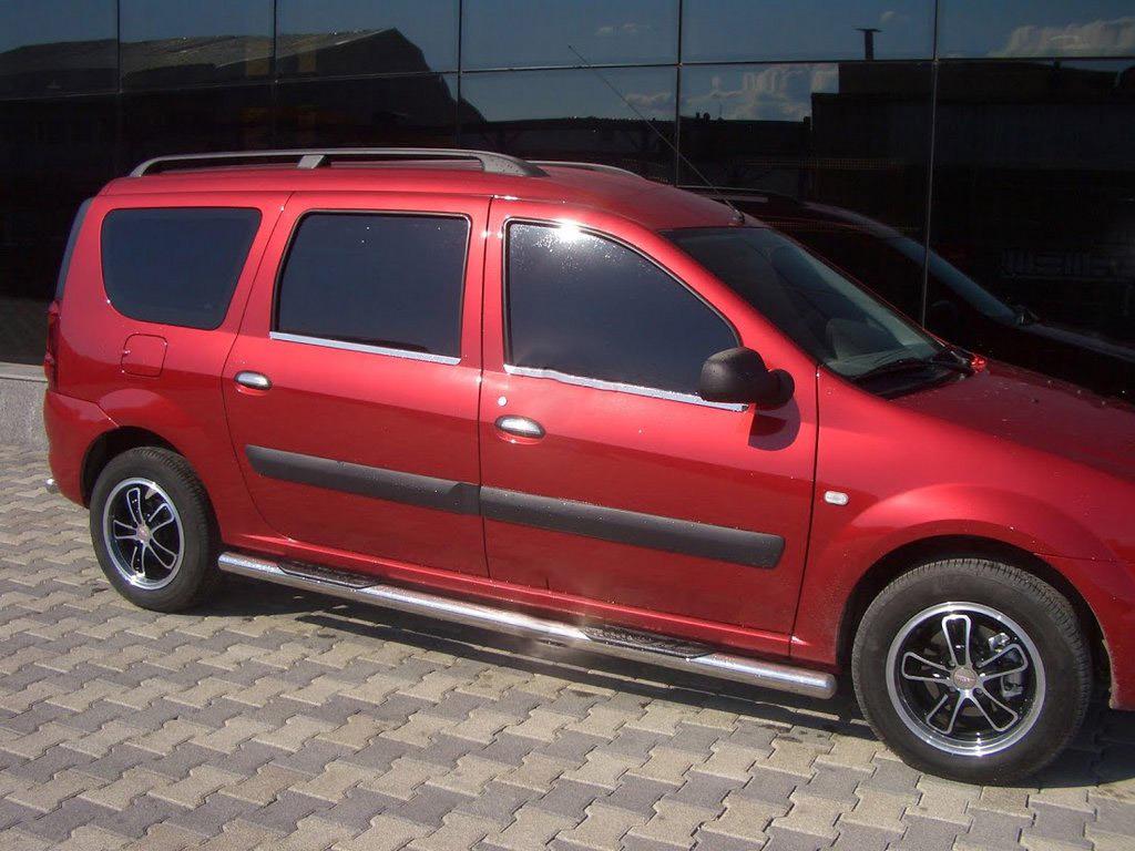 Боковые трубы BB002 CAN для Renault Logan MCV 2005-2013 гг. нержавеющая сталь Хром