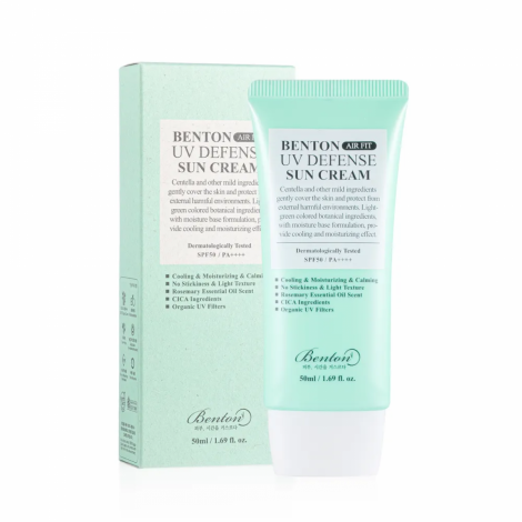 Крем сонцезахисний Benton Air Fit UV defense SPF50+/PA++++ з центелою 50 мл