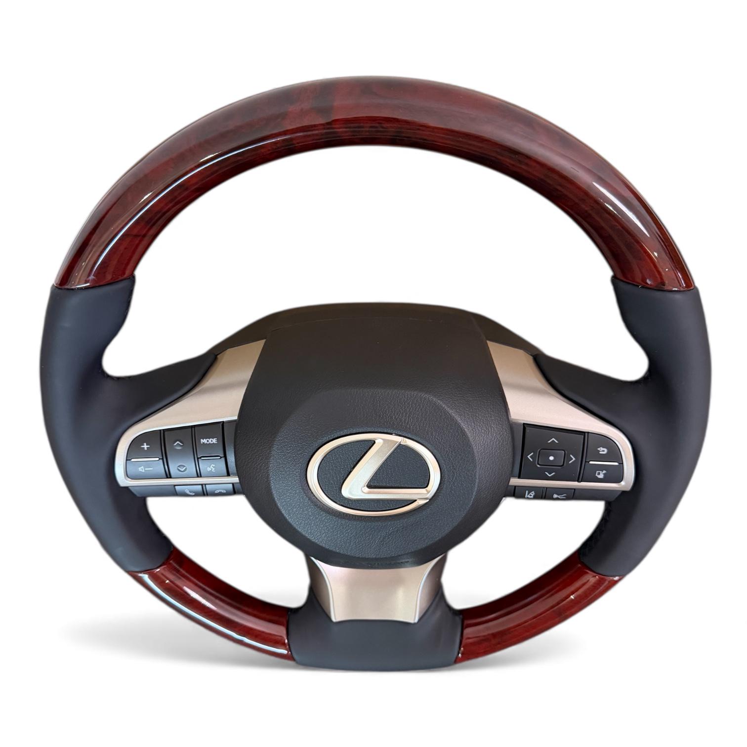 Руль для Lexus LX570/GX460 стиль рестайлинга LX570 в сборе Красное дерево (30742389) - фото 3 Руль для Lexus LX570/GX460 стиль рестайлинга LX570 в сборе Красное дерево (30742389) - фото 3