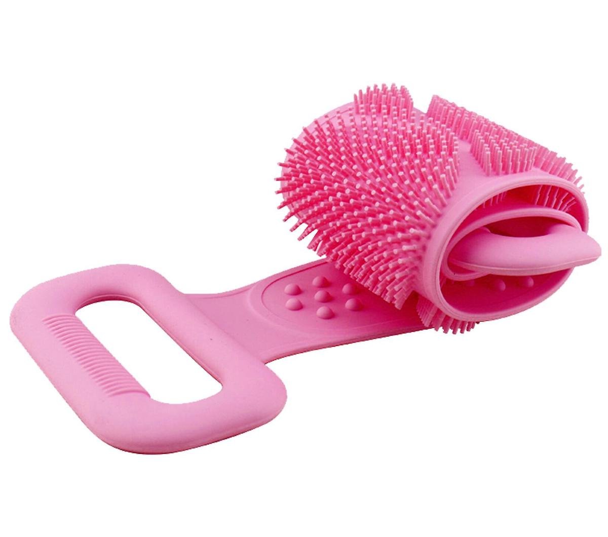 Мочалка масажна для тіла BRS двостороння силіконова Pink (392092062)