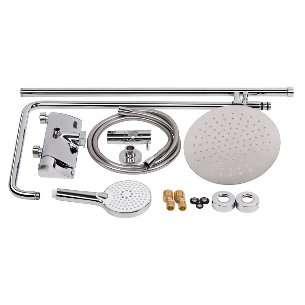 Душевая система универсальная Qtap Sloup на три потребителя с изливом с полкой QTSL51105OGC Chrome (SD00041850) - фото 2