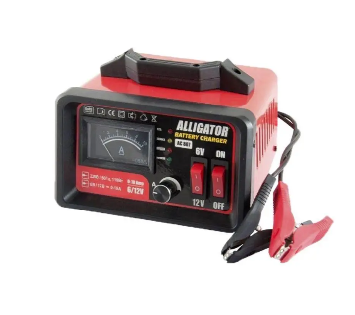 Зарядний пристрій для автомобільного акумулятора Alligator AC AC807 6/12В 10А 110 Ач Червоний (29256710)