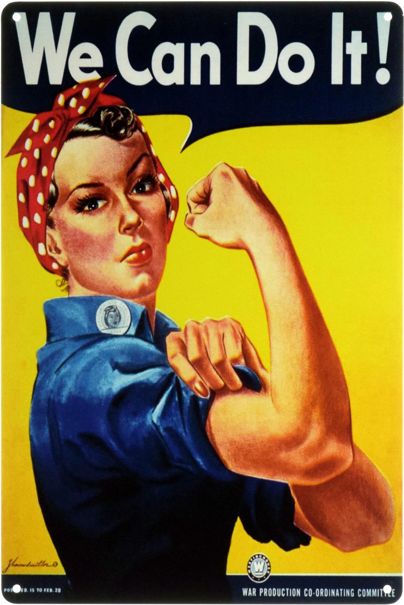 Табличка металлическая Мы Можем Сделать Это!/We Can Do It! 20x30 см