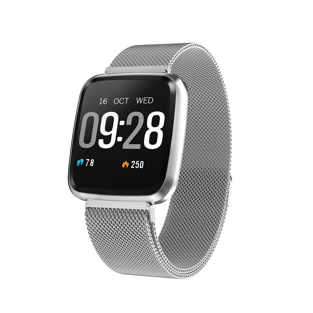 Годинник-фітнес браслет Lemfo Y7 Metal з вимірюванням тиску Сріблястий