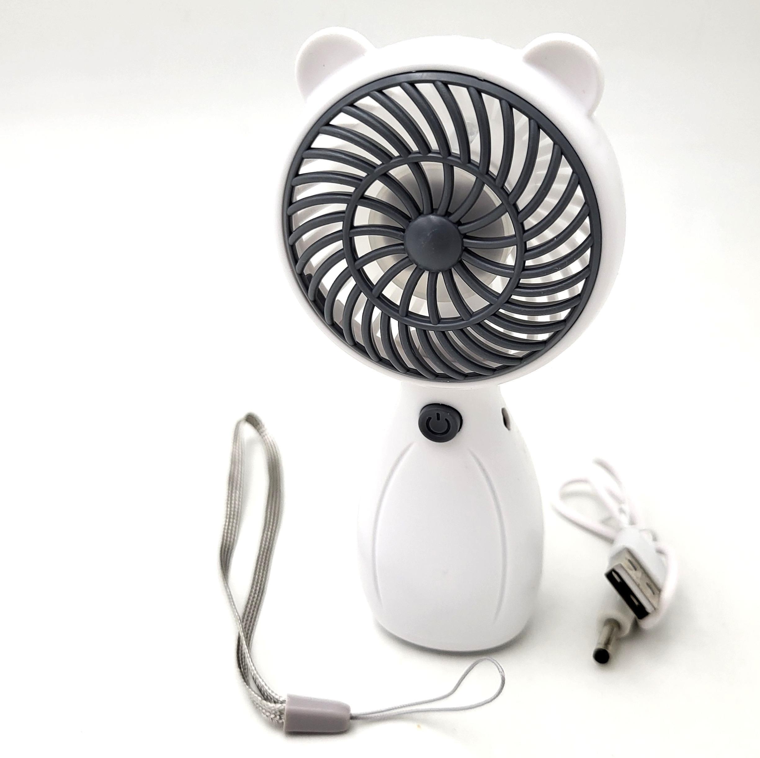 Вентилятор мини аккумуляторный с ручкой USB 6 см Handy Mini Fan Белый