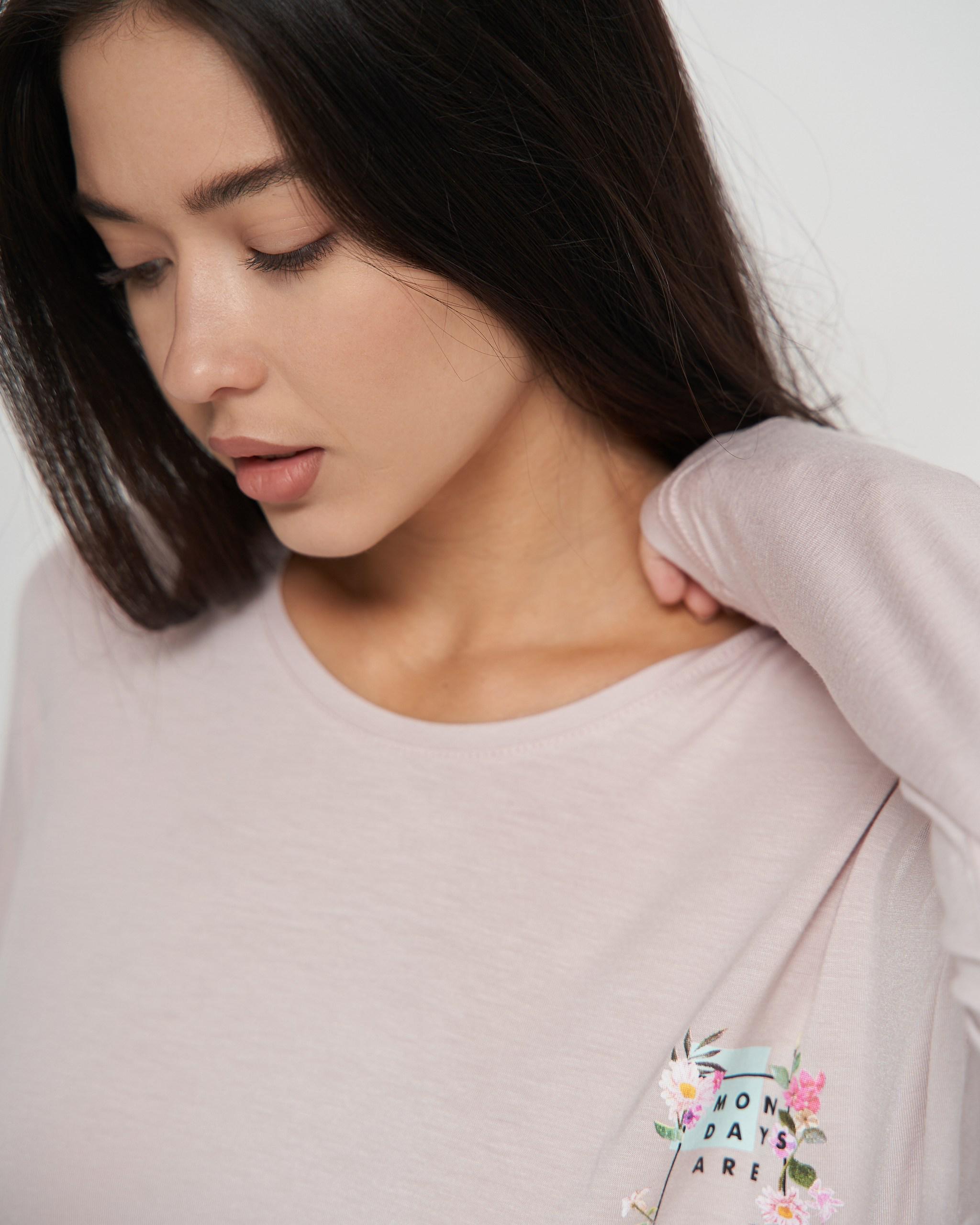 Пижама вискозная женская с брюками Клеточка L Пудровый (99069) - фото 2 Пижама вискозная женская с брюками Клеточка L Пудровый (99069) - фото 2