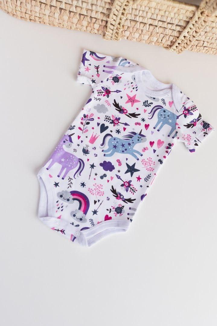 Боди интерлок короткий рукав Единорог 74 см (2676554899)