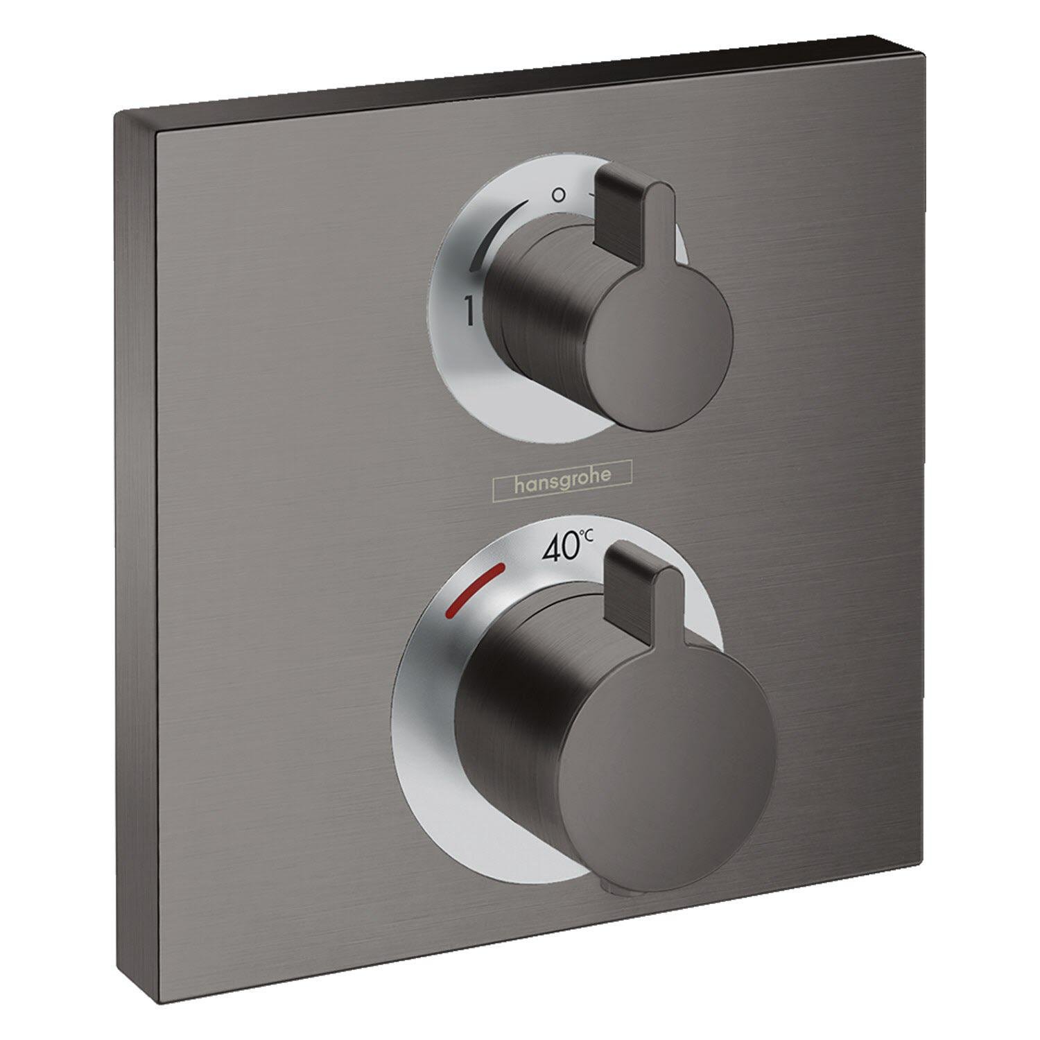 Зовнішня частина змішувача Hansgrohe Ecostat Square 15714340 з термостатом Чорний (131445)