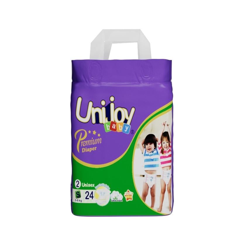 Подгузники UNIJOY Premium Diapers ультратонкие органические 24 шт. S 3-6 кг (12856479)