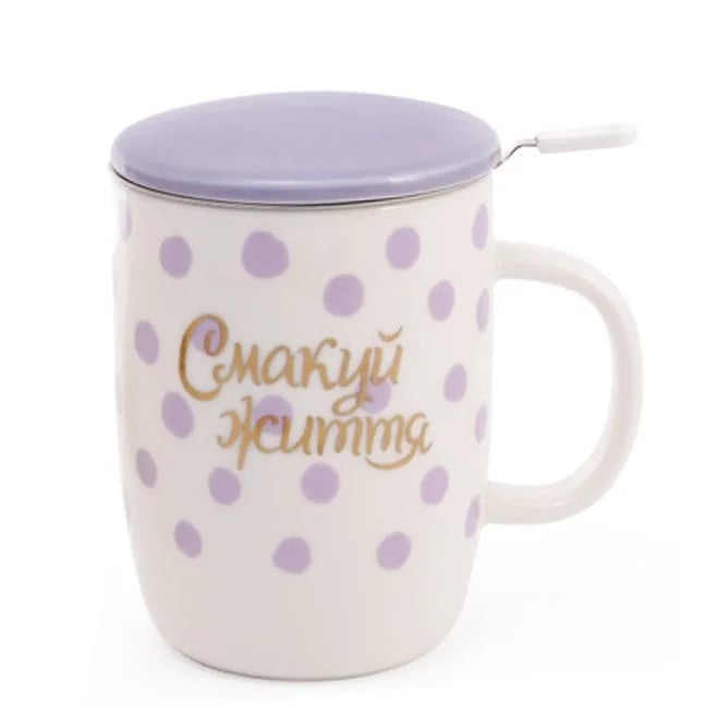 Заварник фарфоровый Flora Позитив с крышкой и фильтром 0,45 л (32292)