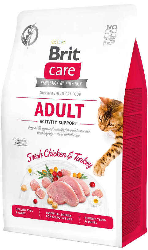 Сухий корм для вуличних котів Brit Care Cat GF Activity Support з індичкою та куркою 400 г (1789931604) - фото 1