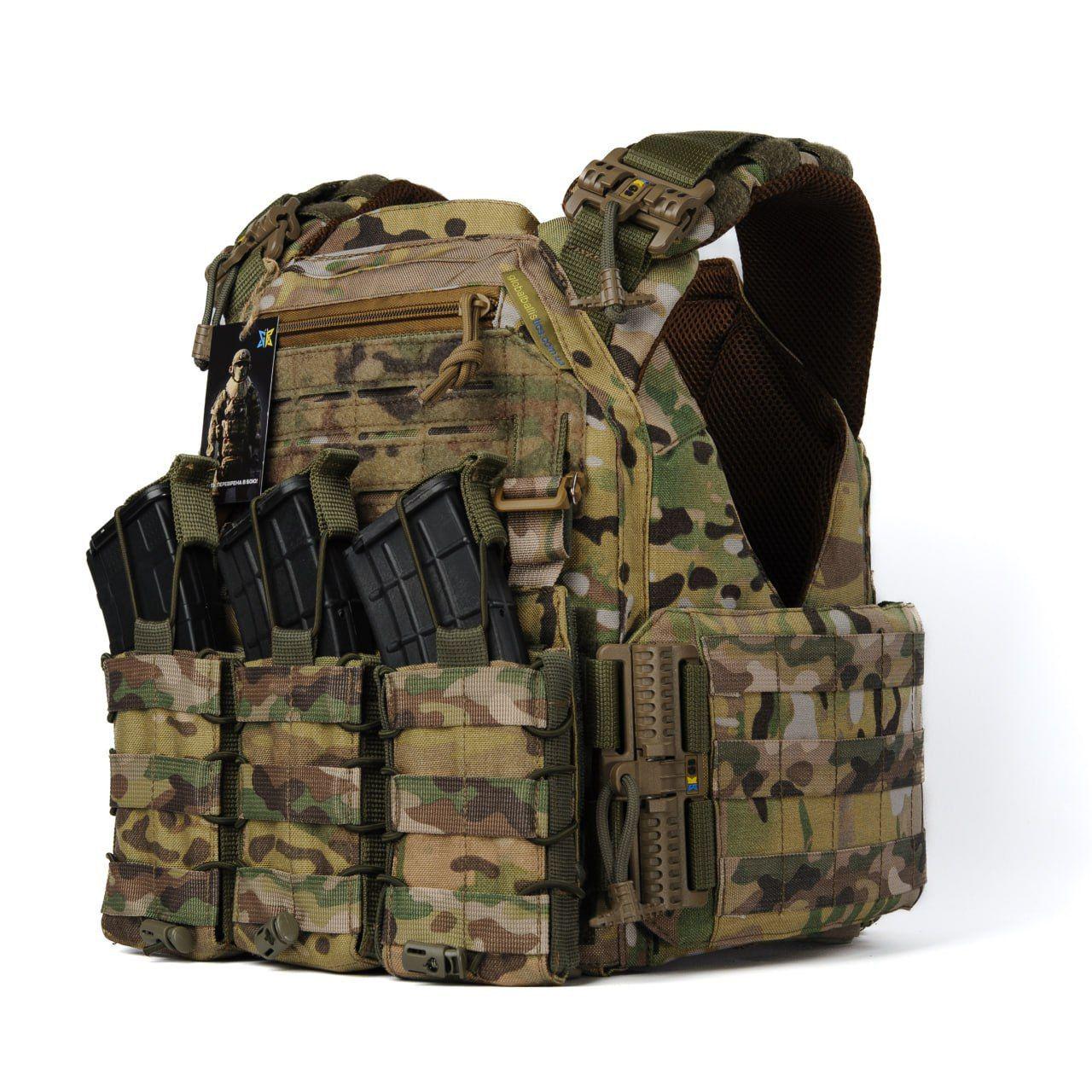 Плитоноска женская Warmor gen3 FL for Ladies С подсумками под магазины АК и быстрым боковым и верхним сбросом без плит Мультикам