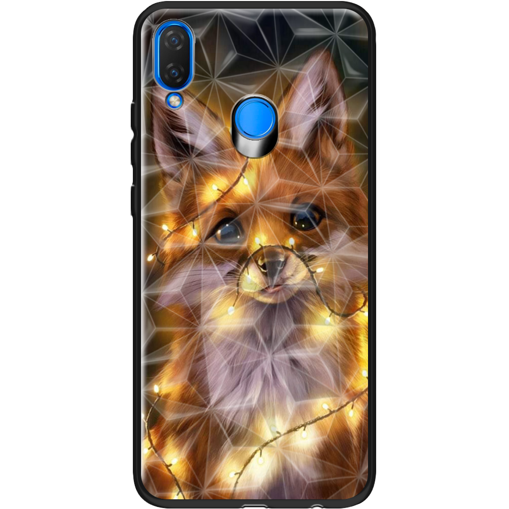 Чехол Boxface Huawei P Smart Plus Рождественская лиса Черный силикон с призмой (34912-up2399-37847)