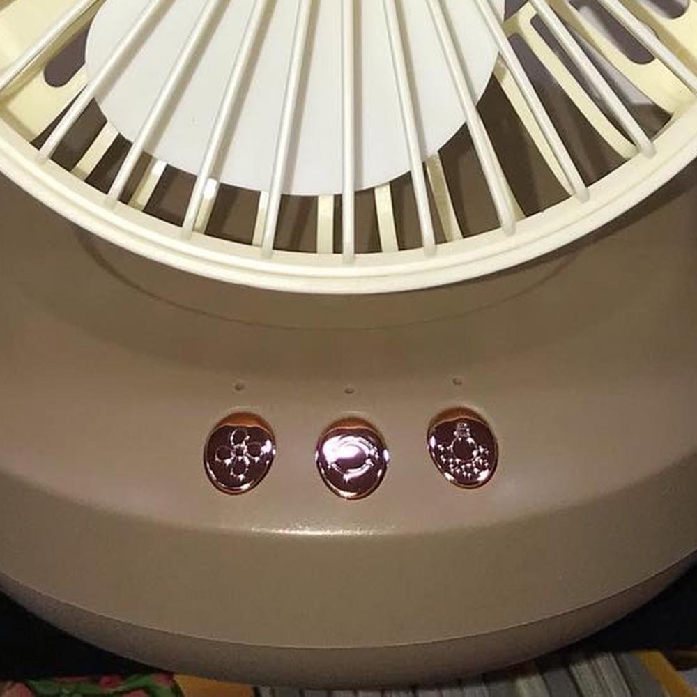 Вентилятор настільний на акумуляторі USB Type-C 1200 мАг 3 швидкості LED підсвітка Кремовий (27418683) - фото 10