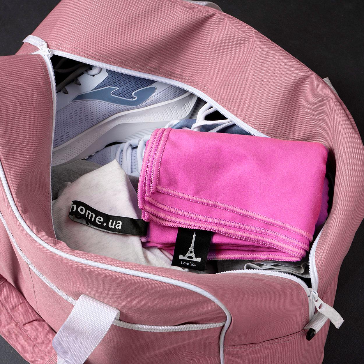 Рушник з мікрофібри спортивний з чохлом Love You 80х180 см Рожевий (60146) - фото 5 Рушник з мікрофібри спортивний з чохлом Love You 80х180 см Рожевий (60146) - фото 5