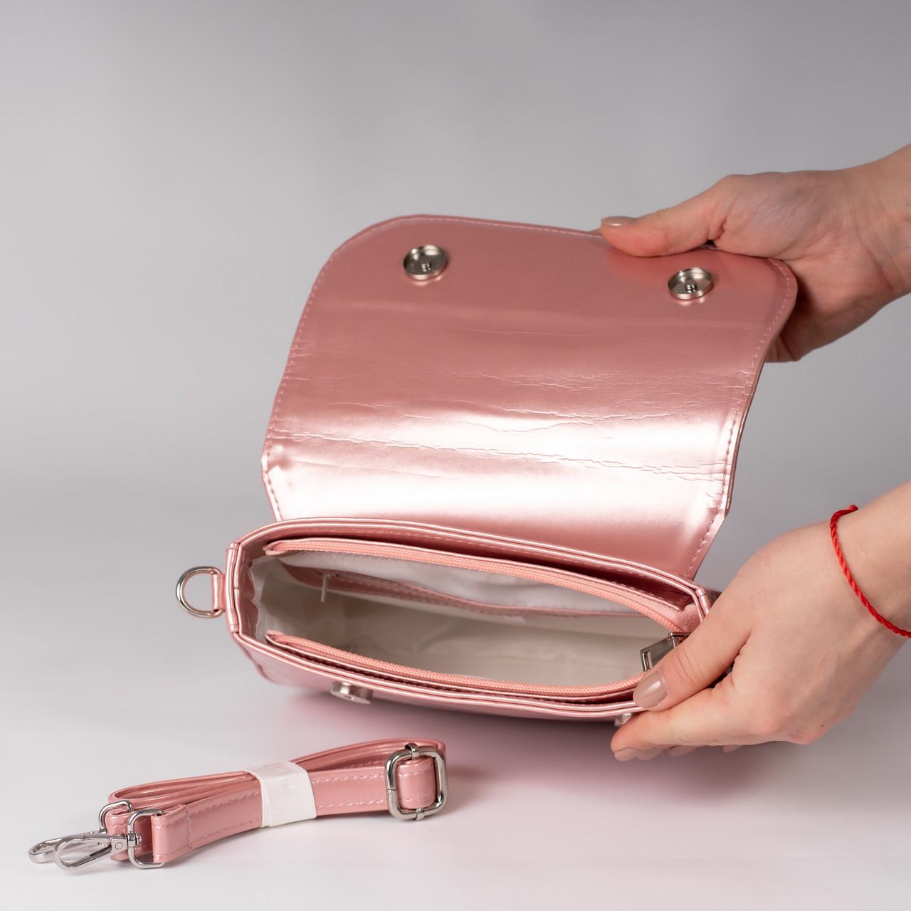 Сумка женская багет XENIA № 07-24 Розовый - фото 4 Сумка женская багет XENIA № 07-24 Розовый - фото 4