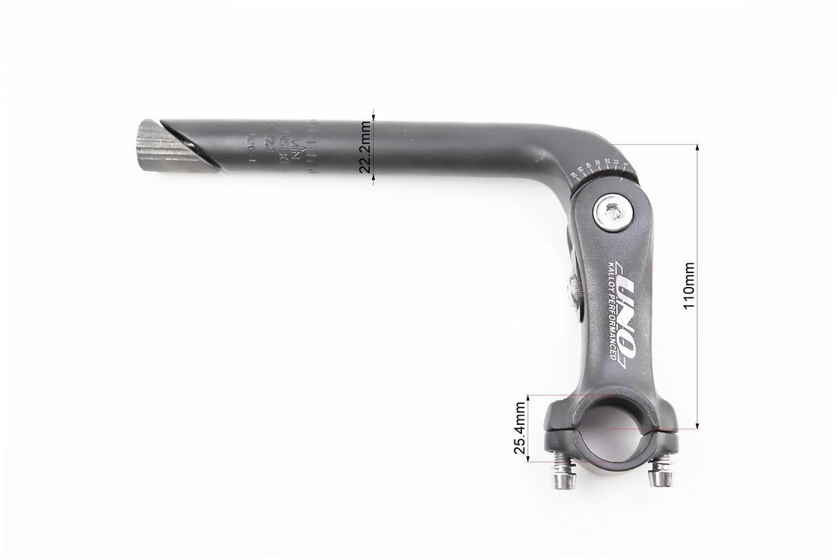 Вынос руля регулируемый MTB UNO AL-828 алюминиевый 22,2x25,4х110 мм Черный (VB-403617) - фото 2