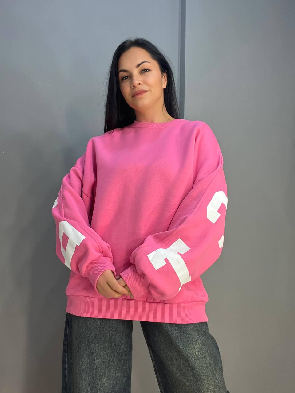 Свитшот женский DAVRAS 6001 PERFECT удлиненный утепленный на флисе OS Розовый (1047) - фото 1 Свитшот женский DAVRAS 6001 PERFECT удлиненный утепленный на флисе OS Розовый (1047) - фото 1