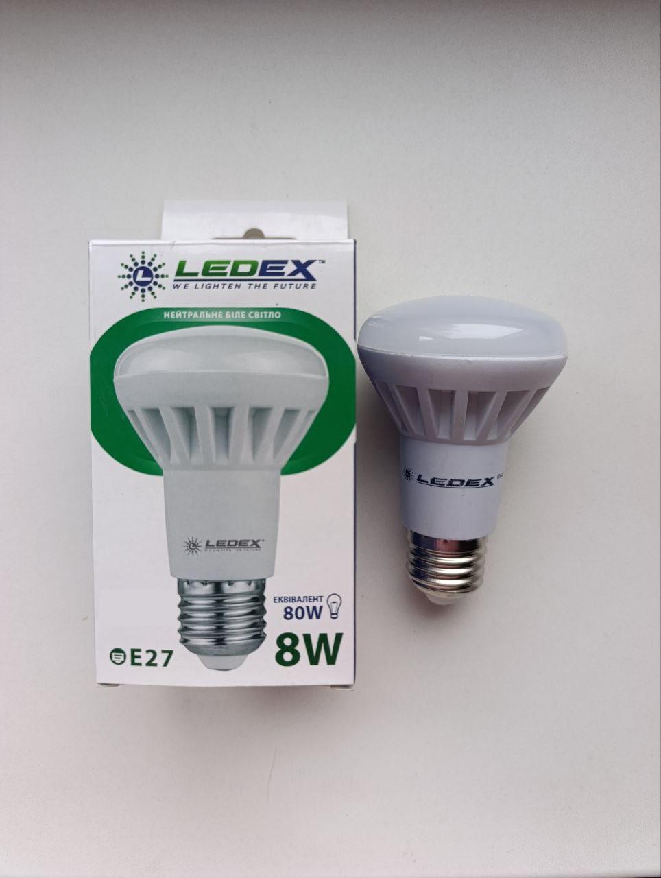 Світлодіодна лампа R63 для стелі софіт рефлекторна 8W E27 4000К Білий нейтральний (31022730)