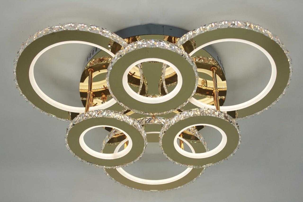 Люстра SVLIGHT LED 2871/3 3 200W 2.4G 3000-6000K светодиодная хрустальная с пультом Золотой Люстра SVLIGHT LED 2871/3 3 200W 2.4G 3000-6000K светодиодная хрустальная с пультом Золотой