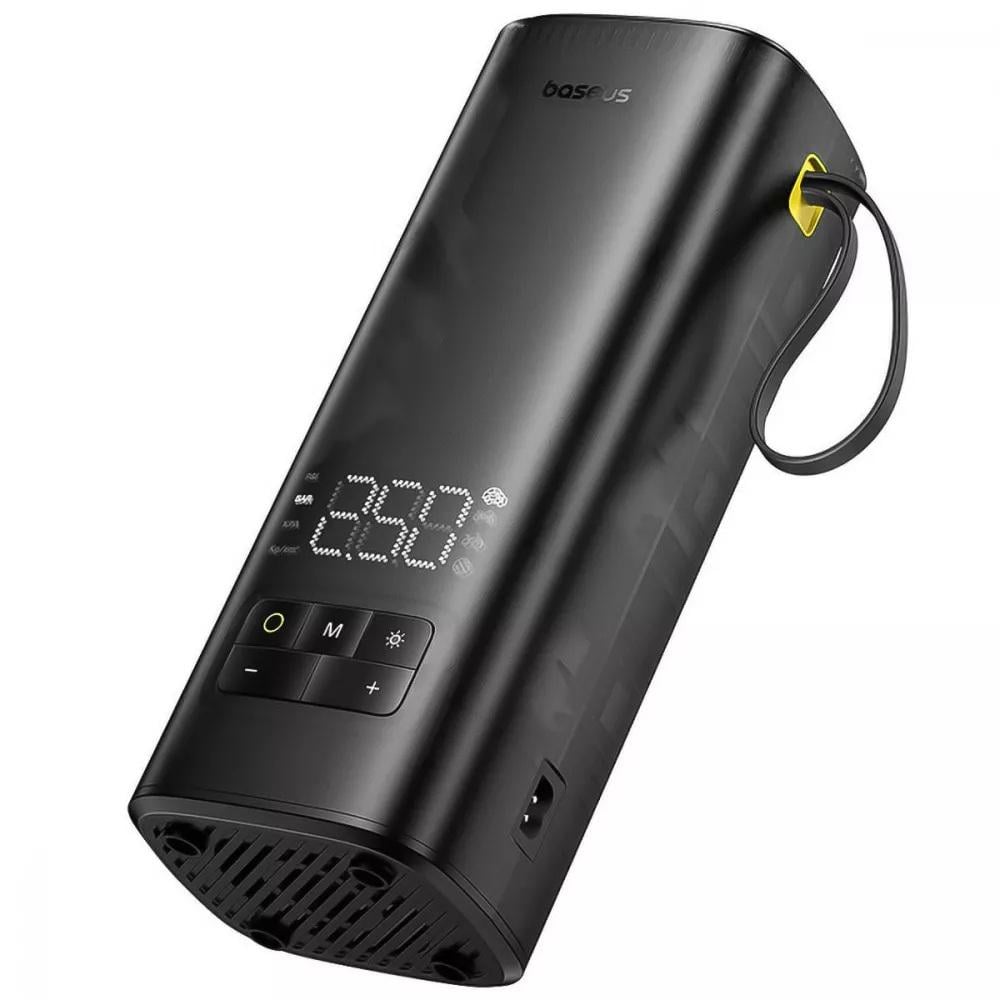 Компрессор автомобильный Baseus C11123202111-00 портативный SuperMini Mega Series с LED-дисплеем 4 режимами Black (618460) - фото 2 Компрессор автомобильный Baseus C11123202111-00 портативный SuperMini Mega Series с LED-дисплеем 4 режимами Black (618460) - фото 2