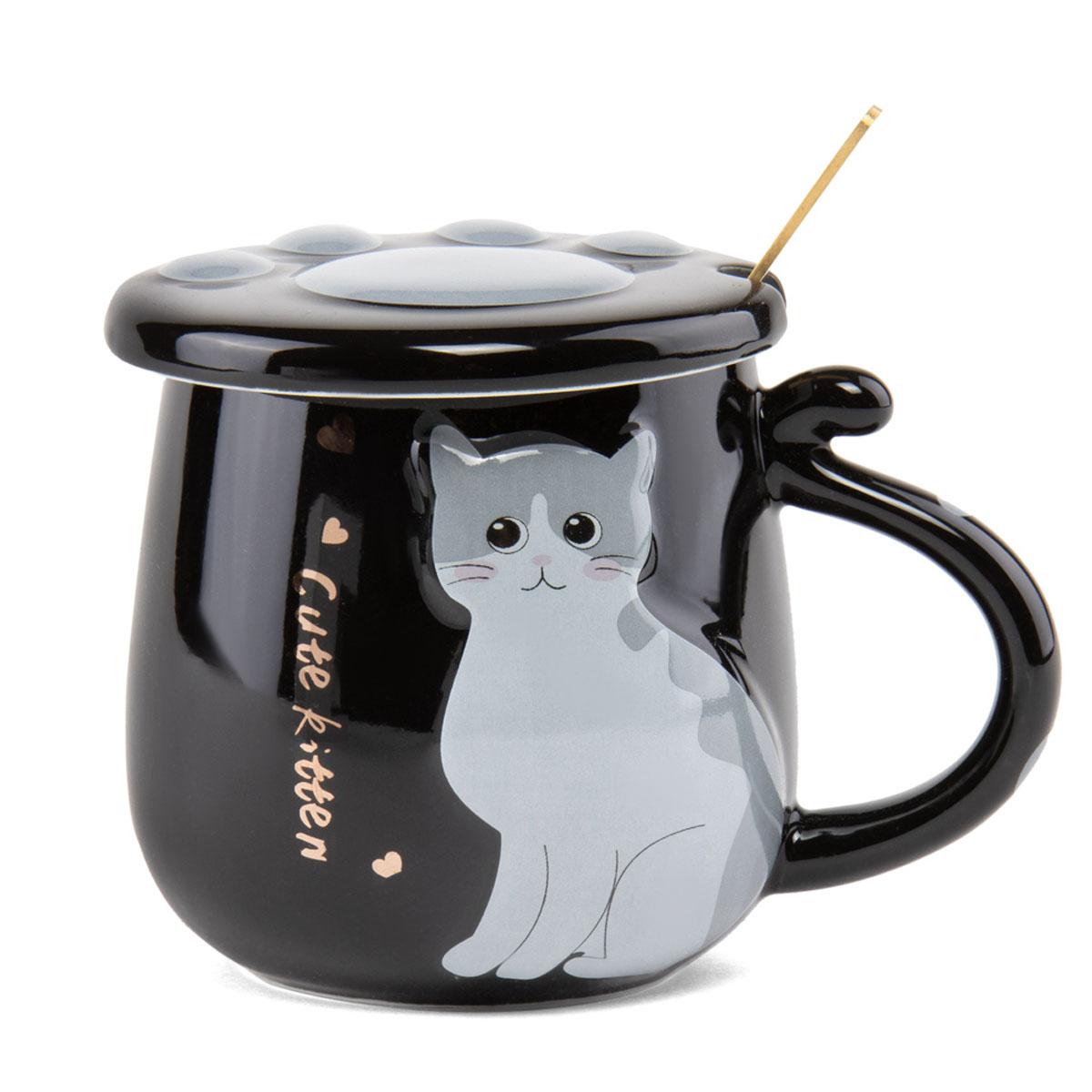 Керамическая чашка Elisey Мурлыка 420 мл Черный (8904-016)