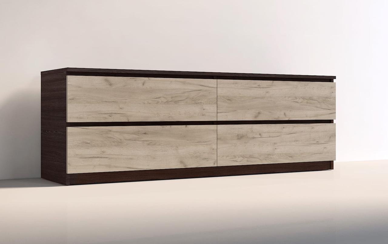 Тумба под ТВ Мастер Форм Брайт 139,2х37,6х51,1 см Венге магия/Дуб крафт серый (23101086)