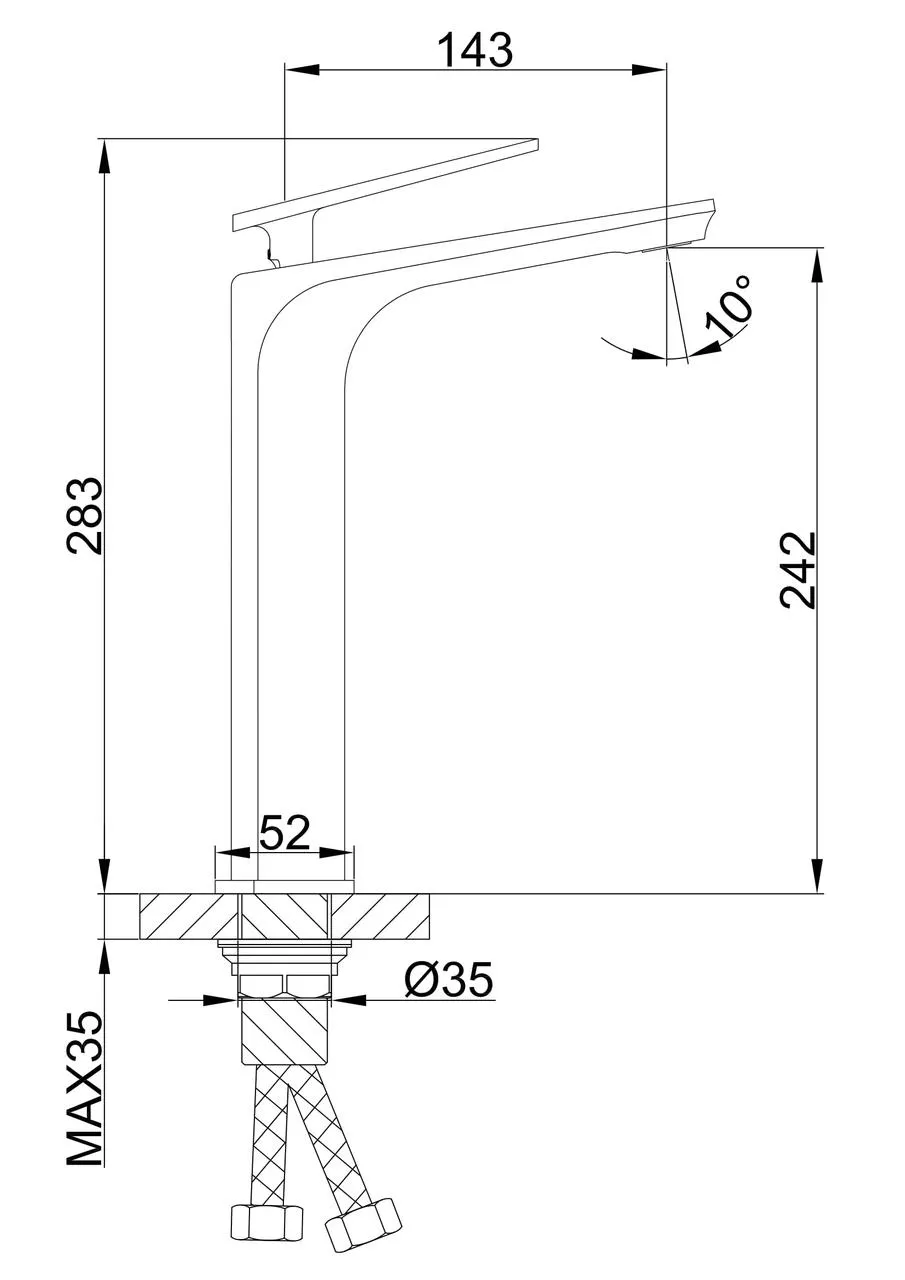 Смеситель высокий для умывальника Frap F1058-2 Белый/Хром (1037337) - фото 8