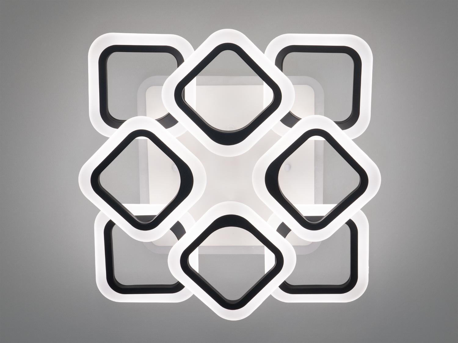 Люстра светодиодная с пультом и подсветкой для кухни AS8060-4+4BK-LS 110W на 16 м2 Черный (1488828982) - фото 2 Люстра светодиодная с пультом и подсветкой для кухни AS8060-4+4BK-LS 110W на 16 м2 Черный (1488828982) - фото 2