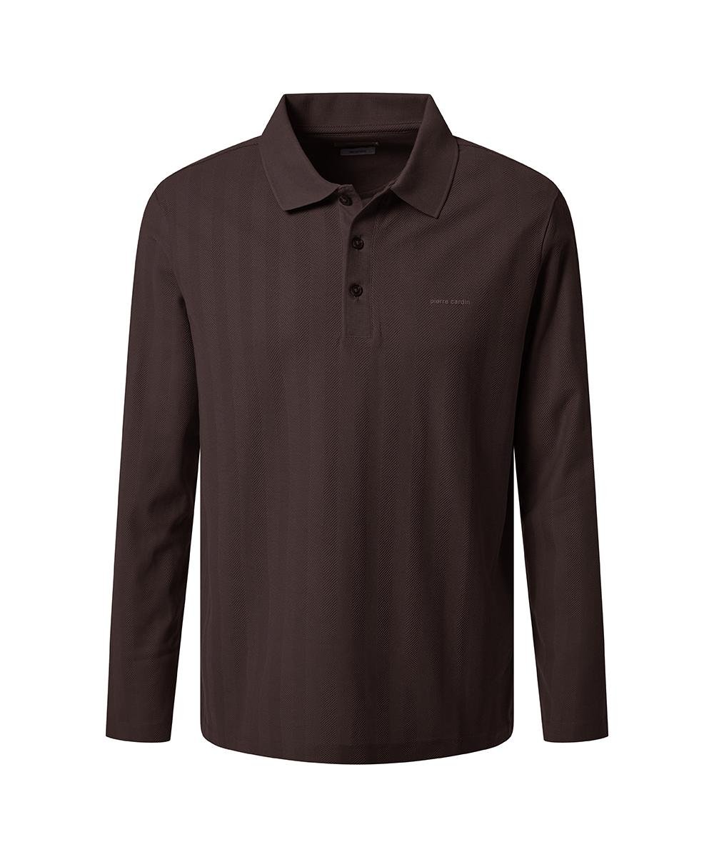 Поло чоловіче Смугасте на довгий рукав S Коричневий (C5 30874.3079.8301-S)