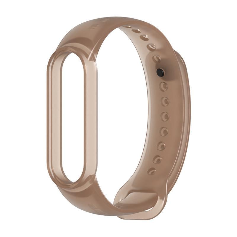 Ремешок для смарт-браслетов MiJobs силиконовый для Xiaomi Mi Band 5/6 Коричневый полупрозрачный (1434P)