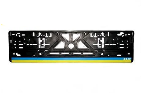 Рамка номерного знака CARFACE UNI UT-03-PE пластик без надписей с флагом Украины 110х520 мм