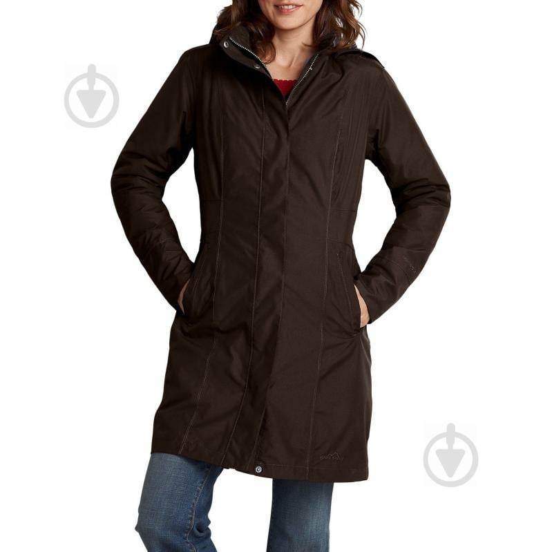 Пальто Eddie Bauer Womens Girl On The Go Insulated Trench Coat COCOA S Коричневий (7347CC-S)