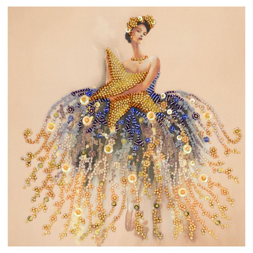 Набор для вышивки бисером Abris Art Звездный вальс 20х20 см Разноцветный (AMB-097)