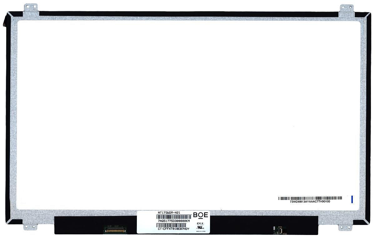 Матрица для ноутбука 17,3" Slim 30 pin eDP слева 1600х900 LED крепления сверху матовая BOE-Hydis NT173WDM-N21