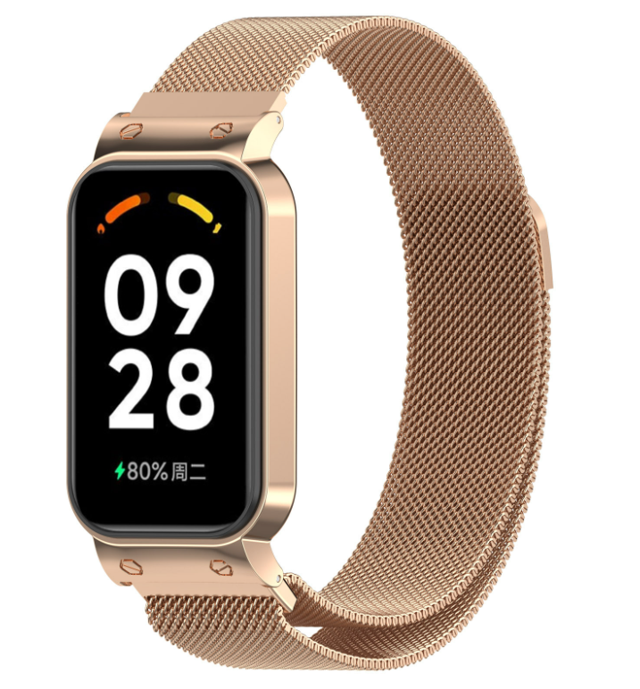 Ремешок-бампер DK Metal Milanese Loop Magnetic для Xiaomi Redmi Smart Band 2 Rose gold (016244)