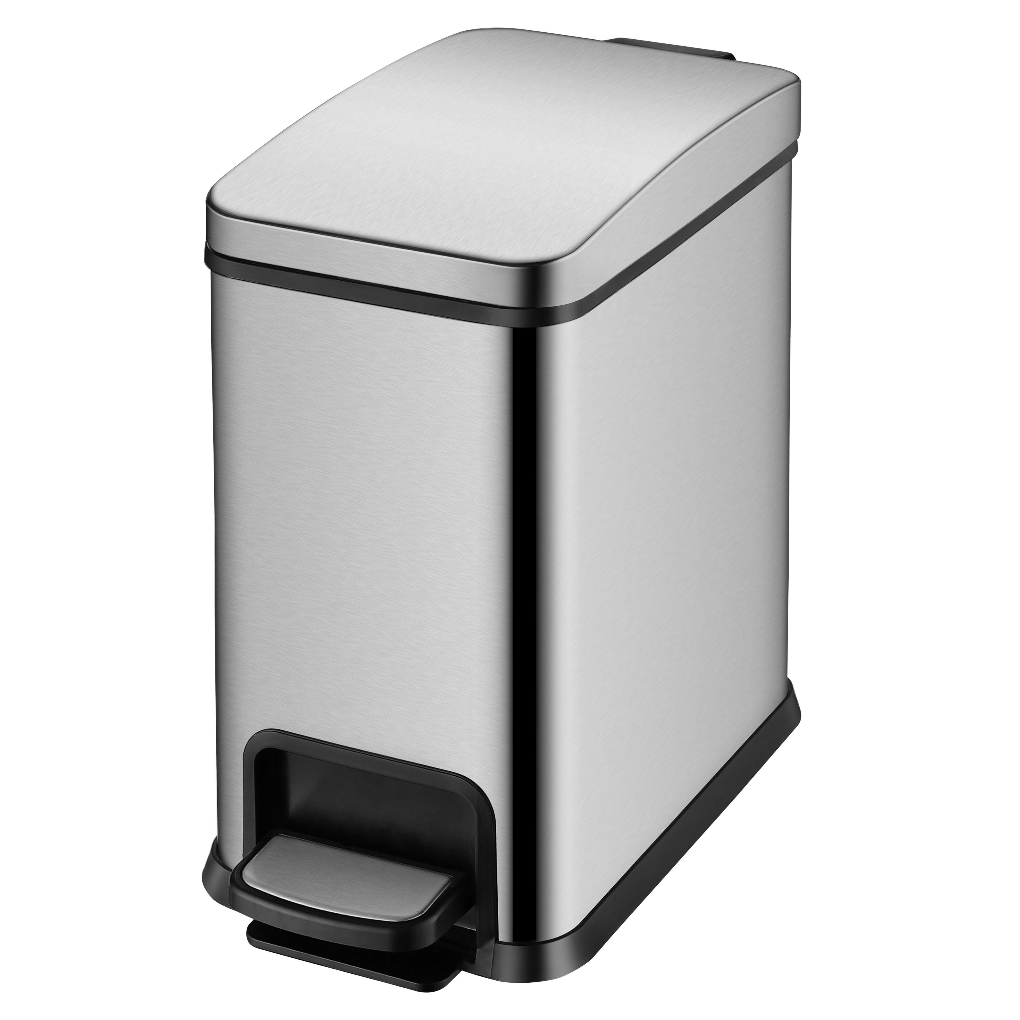Мусорное ведро VOLLE 14-08-67ST прямоугольное с педалью 8 л Стальной матовый (6973044)