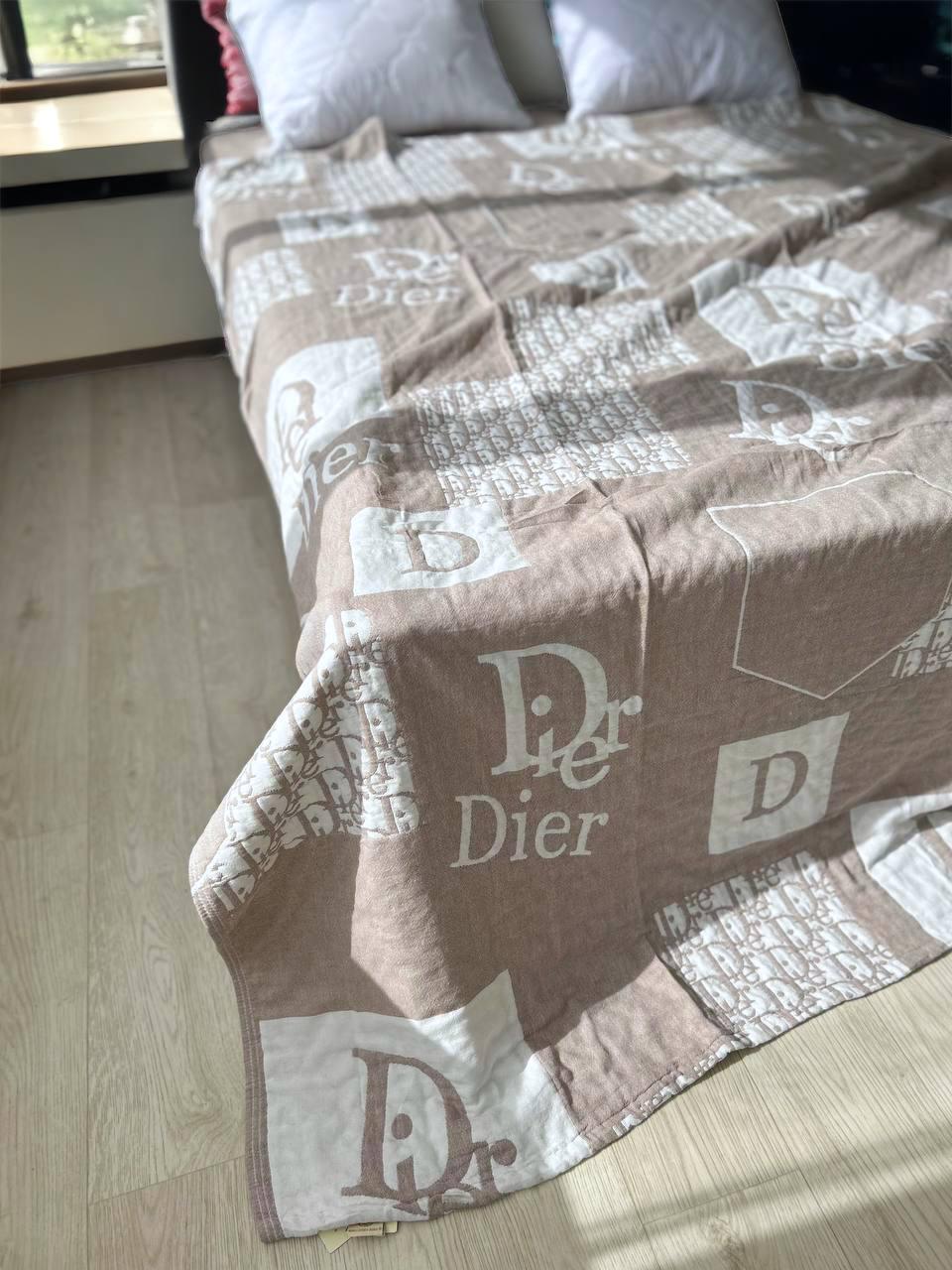 Покривало-плед льон євро 200х230 см Бежевий (15265897)