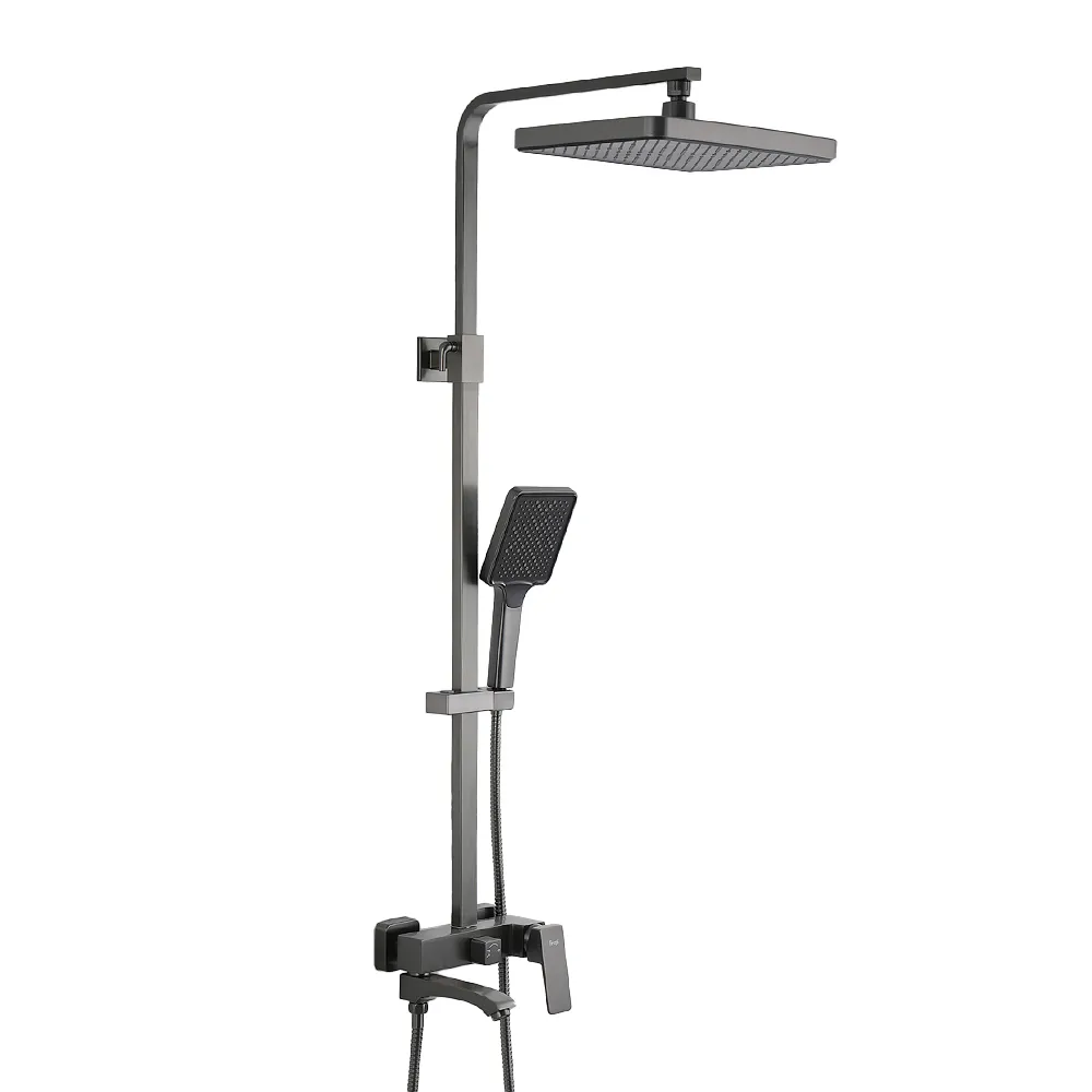Душевая система с тропическим душем и поворотным изливом на ванну Frap Gungrey Графитовый (1055764)