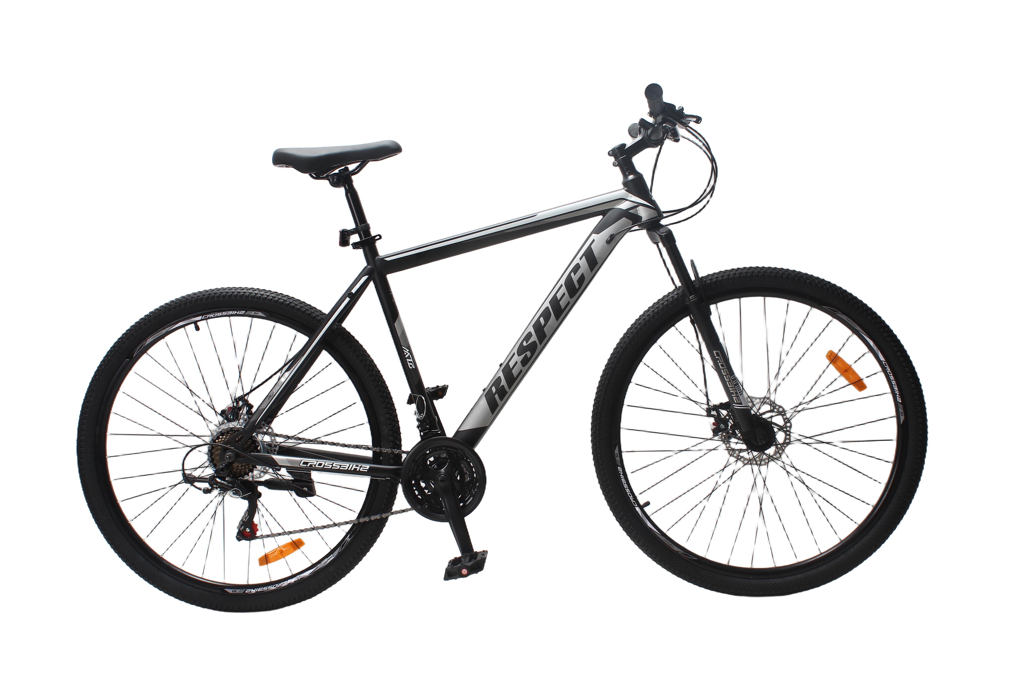 Велосипед CrossBike RESPECT 29" 21" Чорно-сірий