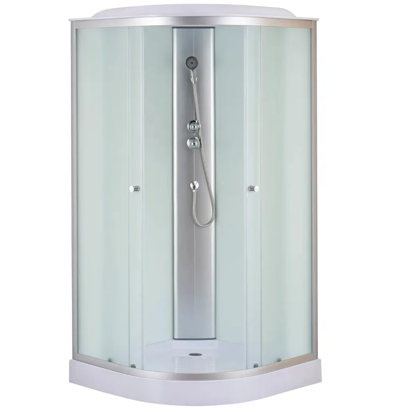 Бокс душевой без гидромассажа MIXXUS STRONG SB02-90x90x215-FB Satin с низким поддоном (MI6886)