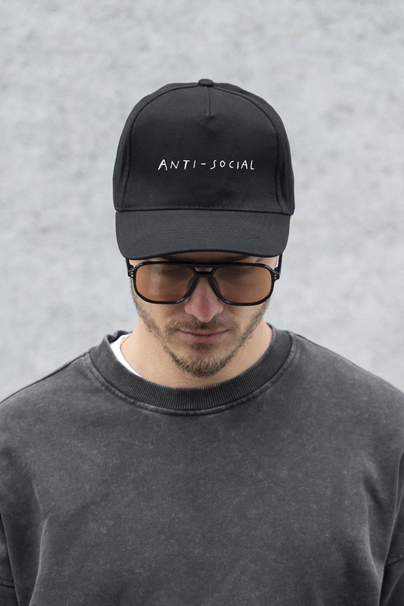 Бейсболка Without с принтом AntiSocial унисекс Black (8049769)