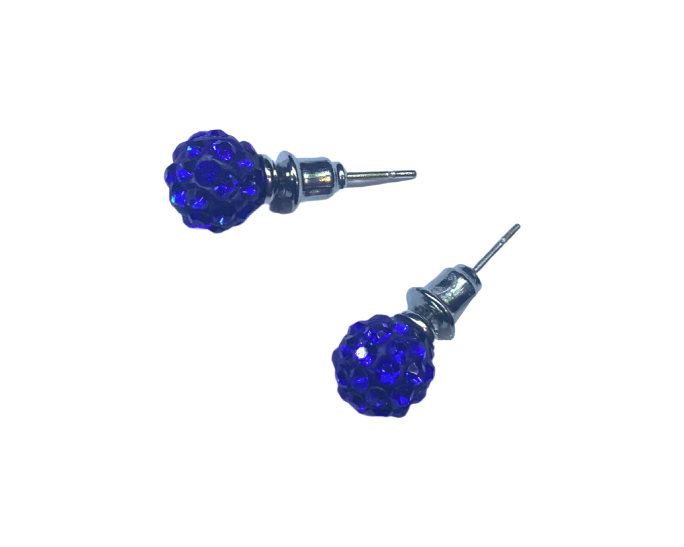 Сережки со стразами Шамбала гвоздики 7 мм Синий