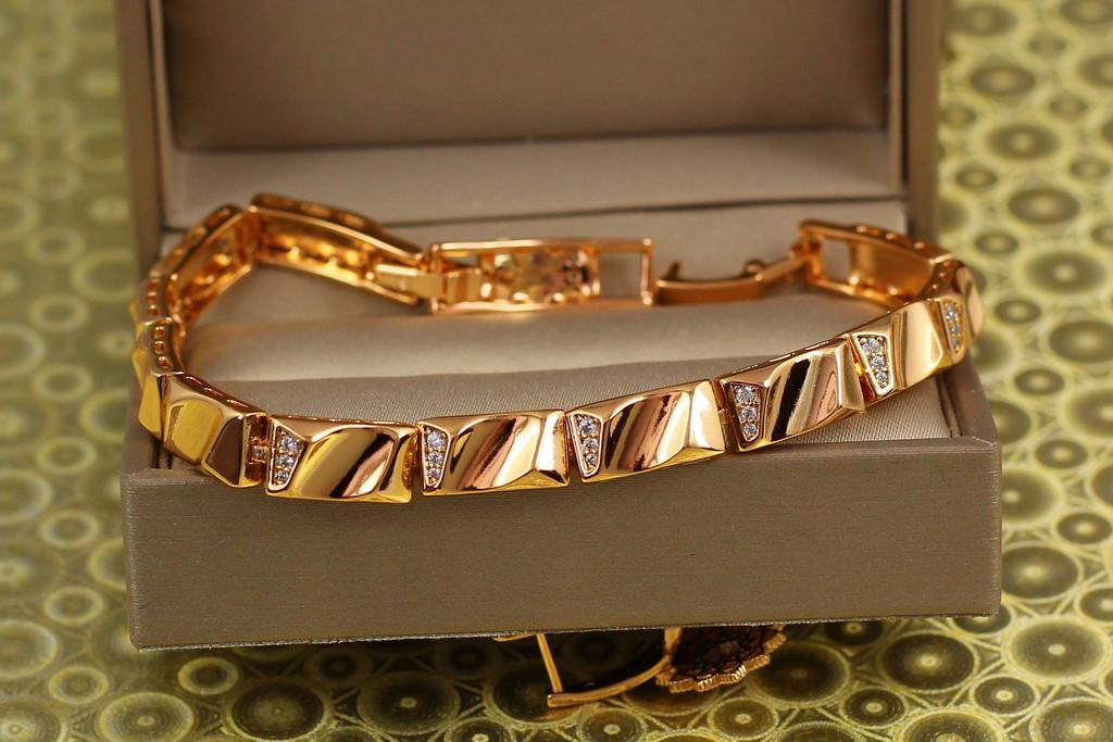Браслет Xuping Jewelry Высокий бархан 21 см х 7 мм Золотистый (2114108063)